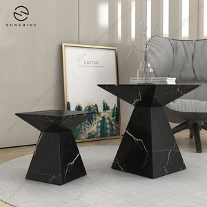 Minimalista Café Mesa auxiliar de café Antiguo Nuevo diseño Mesa de centro de mármol negro Mesa auxiliar - Product Image 6