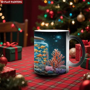 Color Changing Mug 11oz Frosted Black <b>Ceramic</b> Sublimation Blank <b>Cup</b> For DIY Custom Design - Product Image 2