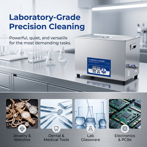 <span class=keywords><strong>Nettoyeur</strong></span> à ultrasons de laboratoire <span class=keywords><strong>30L</strong></span> avec dégazage, 40KHz, 10 transducteurs, 500W, puissant, avec minuterie et chauffage - Product Image 2