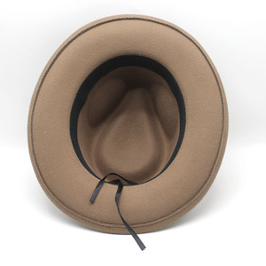 Chapeau Fedora de Cowboy à bords plats personnalisé adulte Deluxe feutre de laine Oktoberfest allemand <span class=keywords><strong>Tyrolien</strong></span> alpin <span class=keywords><strong>Costume</strong></span> Prop Panama Western Hat - Product Image 6