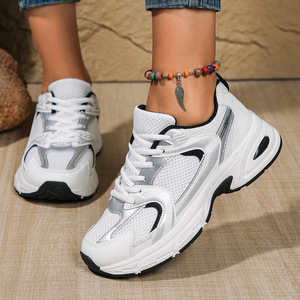 Nuevas zapatillas de plataforma con cordones y malla transpirable para mujer, zapatos informales para exteriores, talla US 10 11 - Product Image 4