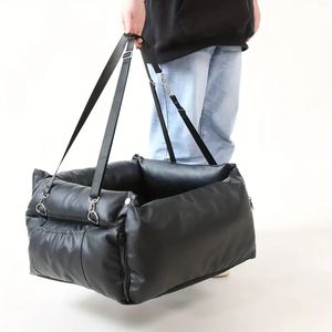 防水耐性ハーフバッグドッグハウスと取り外し可能なペットキャリアを備えたフルトトラベルドッグベッド - Product Image 2