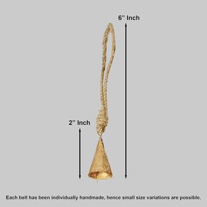 Cloches de Vache Rustiques en Métal Doré, Corde en Jute de 2 Pouces, Ornements de Noël Vintage, 20 Pièces - Product Image 4