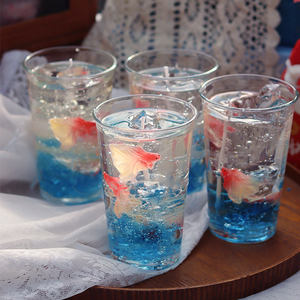 Vela Aromática LANJO Blue Fish de Gel y Cera, Hecha a Mano, Ecológica, de Combustión Lenta, Perfume Creativo para Dormitorio, en Vaso de Vidrio, para Acción de Gracias - Product Image 6