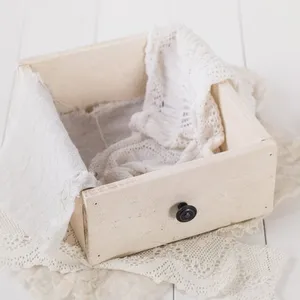 Caisse de rangement en bois, accessoire de photographie pour nouveau-né, pot de rangement, bon marché, blanc, 2019