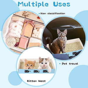 Bac à litière jetable pour chat Bac à litière pliable pour chat de voyage Papier de revêtement étanche Boîte à litière pour chat à faible entrée - Product Image 6
