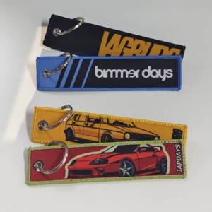 Design <b>Custom</b> logo Embroidered <b>Keychain</b> Flight Motorcycle Key Tag Airplane Crew Embroidery Airline <b>Keychain</b> - Product Image 6