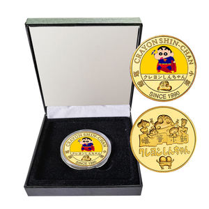 Crayon de dibujos animados de Metal artesanal Shin-Chan Anime Comic coleccionables moneda chapada en oro para regalo de niños - Product Image 5