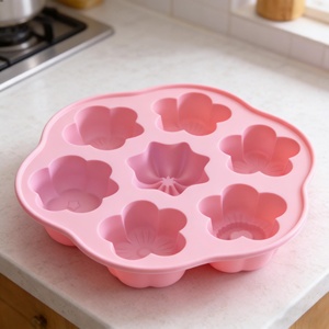 Kit de moules en silicone DIY 6 fleurs, très demandé, pour la maison et la cuisine, compatible four et lave-vaisselle, outils de pâtisserie et de cuisson - Product Image 2
