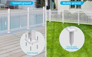 <span class=keywords><strong>Kit</strong></span> de clôture d'intimité <span class=keywords><strong>en</strong></span> alliage d'aluminium <span class=keywords><strong>PVC</strong></span> <span class=keywords><strong>blanc</strong></span> durable 6 pieds de bois traité thermiquement sans creuser Ranch bétail piscine maisons écrans Construction - Product Image 5