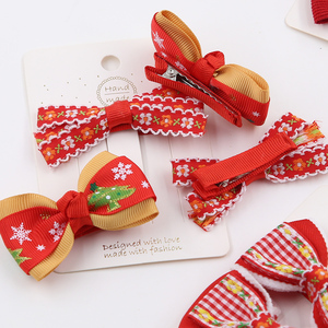 2 Piezas de Pasadores para el Cabello Navideños, Lazos Rojos para el Cabello de Año Nuevo, Juego de Pinzas <span class=keywords><strong>con</strong></span> <span class=keywords><strong>Cinta</strong></span>, Copo de Nieve, Pasadores de Resina para Niñas Pequeñas - Product Image 6