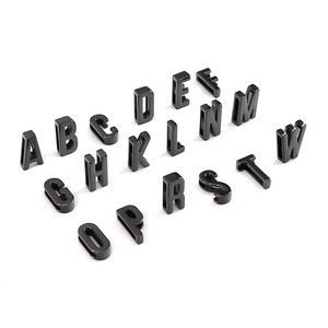 25mm 큰 구멍 빨강 파랑 색상 슬라이드 레터 참 플랫 가죽 팔찌 시계줄 합금 슬라이더 알파벳 비즈 - Product Image 5