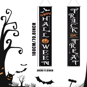Halloween Themed Polyester Door Curtain 30*180cm Festive <b>Banners</b> for Home Decor Digital Printing Techniques - Product Image 2