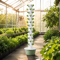 Tour de jardinage verticale à 13 niveaux, système hydroponique avec pompe et éponge pour légumes frais et herbes toute l'année