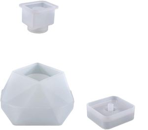 4-piece Set Storage Box, Vase Tray, Silicone <b>Mold</b> DIY, Gypsum Cement Lotus <b>Candle</b> Cup, Silicone <b>Mold</b> Set for Home Decoration - Product Image 4