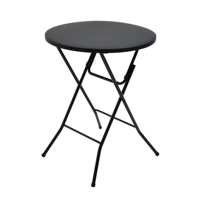 Table pliante ronde haute noire de 31 pouces pour cocktails