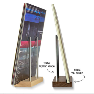 Soporte para discos de madera personalizado estante de exhibición de discos de <span class=keywords><strong>vinilo</strong></span> de madera para soporte de tocadiscos se adapta a vinilos regulares soporte de caballete para álbum - Product Image 1