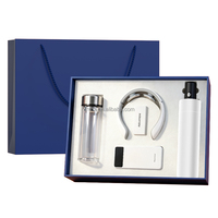 Ensemble cadeau d'entreprise personnalisé avec logo, essentiels de voyage, gobelet en verre, parapluie, masseur cervical, batterie externe, ensemble cadeau pour employés d'entreprise