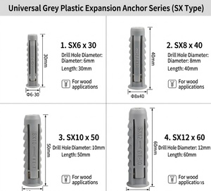 Anclaje <span class=keywords><strong>de</strong></span> Nylon <span class=keywords><strong>de</strong></span> Alta Resistencia para Pared, Tacos <span class=keywords><strong>de</strong></span> Expansión <span class=keywords><strong>de</strong></span> Plástico para Fijación en Paredes <span class=keywords><strong>de</strong></span> Hormigón y Ladrillo - Product Image 4
