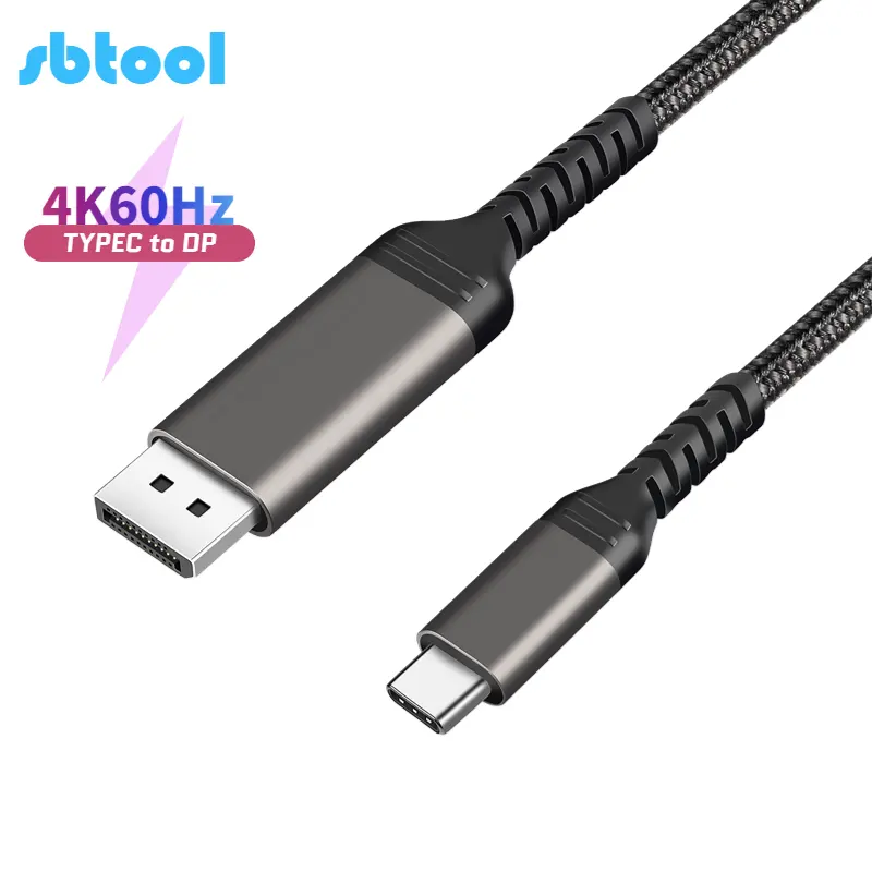 Nickel Plated Cord USB-C to DP 4K@60Hz Cable Male to Male USB Type C to DisplayPort Cable