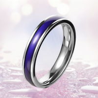 1pc Bague en Acier Inoxydable Changeant de Couleur d'Humeur, Bague de Température Émotionnelle pour Femmes, Hommes et Couples, Bijoux de Mode