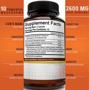 OEM грибы добавки для релаксации и усиления иммунитета, капсулы из органических грибов Риши - Product Image 2