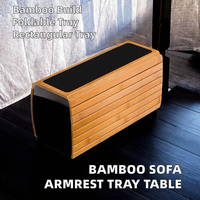 Pliable bambou en bois canapé accoudoir plateau Table pliable canapé bras collations boissons plateaux de service pour salon maison