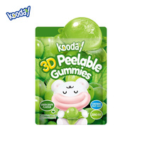 3D Peelable Gummies Natuurlijke Fruit Smaak Perzik Groene Druif Lychee Mango Druif Kauwbaar Elastisch Zacht Snoep Zoet Sappig Casual Snack