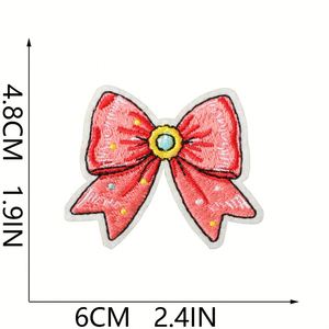 Iron on Embroidery Polyester Thread Fabric Artistic Bow Patch for Hair <b>Clip</b> Bag DIY Decoration - Product Image 4