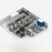 Système de poste de travail en cubicle de bureau moderne, bureau informatique en bois avec tiroir à dossiers, aménagement d'espace de travail commercial convertible