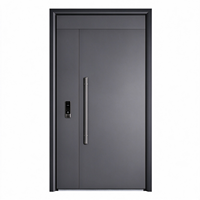 Porte d'entrée en aluminium moulé sculpté pour villa de campagne avec serrure anti-effraction, poignée et charnière en métal, qualité CE, utilisation extérieure