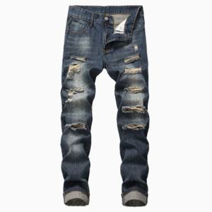 Jeans décontractés pour hommes de haute qualité, nouveau style, pantalon streetwear, broderie fine, imprimé, denim délavé pour l'hiver - Product Image 3
