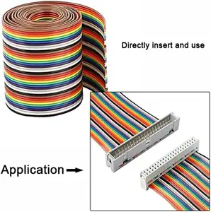 Разноцветный гибкий Радужный ленточный соединительный кабель 40PIN Dupont провод Dupont плоский кабель