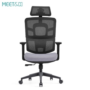 Chaise de bureau moderne, élégante et confortable pour manager, pivotante, ergonomique, convertible, en nylon, plastique et tissu, réglable - Product Image 4