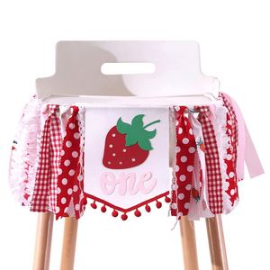 Décorations Thème Fraise pour Gâteau, Accessoires Photo et Bannière Chaise Haute pour 1er Anniversaire - Product Image 1
