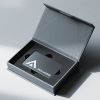 Boîte de cartes de visite numériques, emballage NFC de luxe discret, boîte magnétique à revêtement aqueux, logo personnalisé, cartes de visite NFC, boîte en vrac