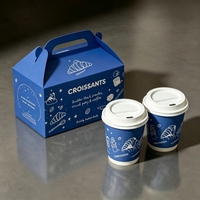 Échantillon Gratuit - Boîte à Pâtisserie Personnalisée avec Logo, Poignée Portable, en Carton Blanc pour Boulangerie, Pâtisseries, Biscuits, Croissants, Emballage à Emporter pour Boulangerie et Café