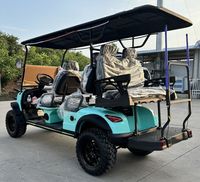 Voiturette de golf électrique WELIFTRICH 6 places, roues surélevées de 14 pouces, panneau solaire, 72V, 30 mph, autonomie de 100 km, avec chariot arrière, CE/DOT