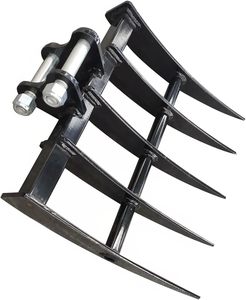 RSBM Mini Excavator Rake <strong>Attachments</strong> Tool Hydraulic Tilt <strong>Backhoe</strong> Excavator <strong>Attachment</strong> For Mini Excavator Deep Tilling Land - Product Image 1
