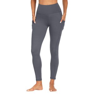 Leggings Casual da Donna a Vita Alta Traspiranti con Tasche, Personalizzabili con Logo, <span class=keywords><strong>in</strong></span> Tessuto Lavorato a <span class=keywords><strong>Maglia</strong></span> di Poliestere Doppio Spazzolato - Vendita all'Ingrosso - Product Image 4