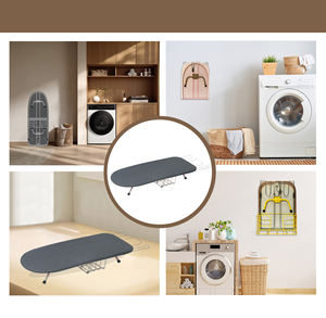 Planche <span class=keywords><strong>à</strong></span> <span class=keywords><strong>repasser</strong></span> pliable avec <span class=keywords><strong>support</strong></span> de fer avec gain de place de stockage avec crochet de suspension pratique avec panier - Product Image 4