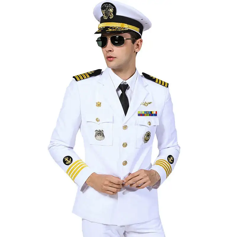 AI-MICH Qualität Multifunktions-Pilot Aviation Uniformen Anzug Gentleman White Gown Einzigartiges einfaches Design Sicherheits kleidung