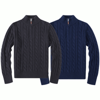 Pull en coton pour homme, personnalisé, hiver, polo, col zippé, décontracté, luxe, designer, tricoté, brodé, pour hommes