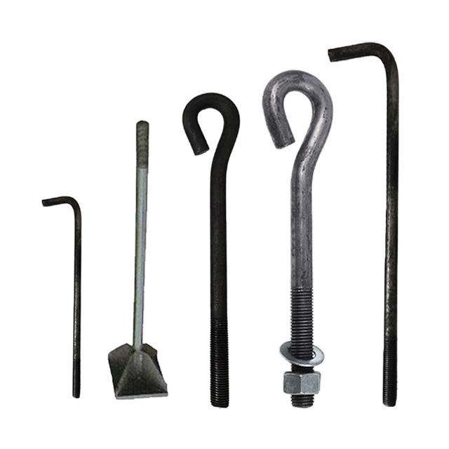 M6 M8 M10 M12 M16 M18 M20 HDG Galvanized Steel Black Oxide ASTM F1554 Anchor Bolt High-quality Bolts for Secure Fastening