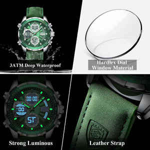 Montre-bracelet numérique à quartz POEDAGAR E108 avec alarme, chronomètre, chronographe LED, rétroéclairage, affichage double heure, étanche pour hommes - Product Image 3