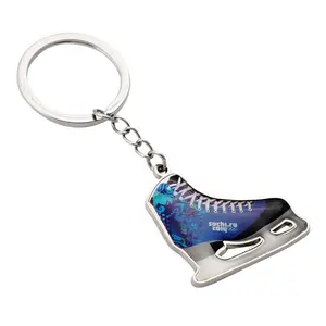 OEM promotional custom zinc alloy silver gold plated keychain key chain custom logo metal epoxy enamel keyring