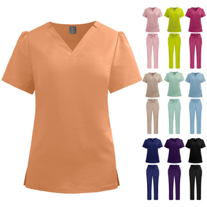 Pantalons droits pour salon de beauté et spa pour femmes, tissu en polyester fin, élastique, à séchage rapide, couleur unie, ensembles de blouses d'infirmière - Product Image 1
