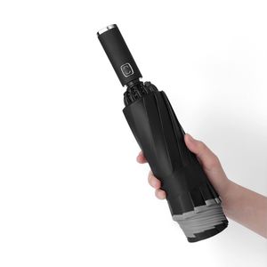 Parapluie inversé créatif à 10 baleines en vinyle, réfléchissant, pour affaires, avec logo imprimé, publicitaire - Product Image 2