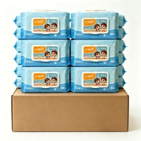 Lingettes pour bébé naturelles en marque privée OEM&ODM, 80 pièces, en tissu non tissé spunlace, écologiques, lingettes pour bébé UNISOFT, hypoallergéniques
