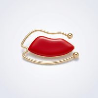 Boucle de Bretelle en Alliage de Zinc Doré et Émail Rouge JQR pour Femmes, Résistante au Sel et au Chlore, pour Maillots de Bain et Sous-vêtements
